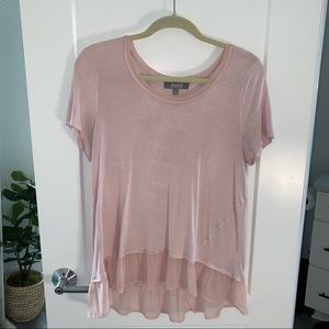 Marled pink flowy top